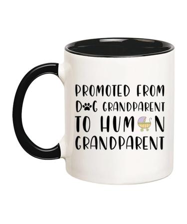 Fonhark - Dog Grandparent To Human Grandparent Pregnancy Announcement Grandparents Mug Baby Announcement Grandparent Mug  11 Oz Novelty Coffee Mug/Cup