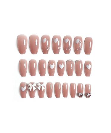 Sethexy Ballerina False Nails - Long Coffin Shape French Tips | High-Quality False Fingernails for Glamorous Looks - Buy Online on GoSupps.com