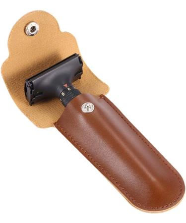 Peukerty Razor Travel Holder - Premium PU Leather Case for Manual Double Edge Safety Razor | Perfect for International Travel - Buy Online on GoSupps.com