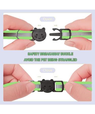 Hepplly 2-Pack Reflective Cat Collars with Bell - Quick Release Kitten Collars (Light Green) - International Shipping Available - Buy Online on GoSupps.com