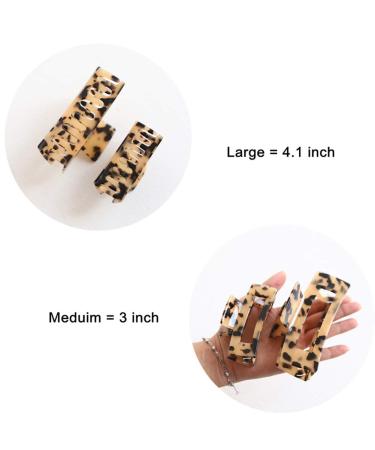 Large Cutout Tortoise Shell Hair Claw Clip - French Design Rectangle Hair Clamp for Women and Girls - Buy Online on GoSupps.com