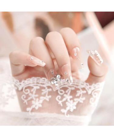 Temperament manicure broken diamond butterfly gradient manual manicure wearing a white patch with long detachable and lasting together.(XS) - Buy Online on GoSupps.com