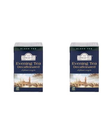 Ahmad Tea - Evening Tea without caffeine - caffeine -free black tea with bergamot - individually packaged aroma sealed tea bags with 4g tea per portion - 20 tea bags with band (pack with 2) Evening tea without caffeine 20 pieces (2 pack)