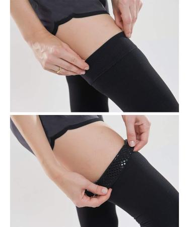 Keephen Medical Thigh High Compression Stockings for Varicose Veins & Edema - Class II (23-32mmHg) - Black Closed Toe - Buy Online on GoSupps.com