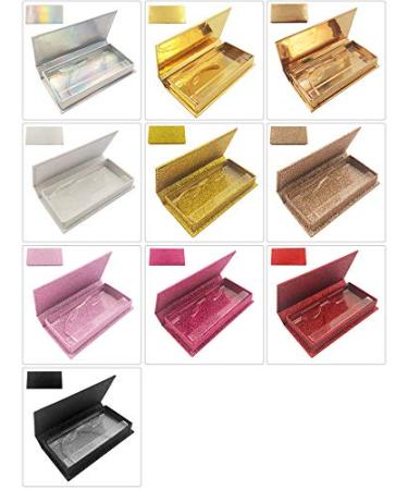 10pcs 25mm False Eyelashes Packaging Box with Custom Logo - Glitter Empty Makeup Storage Case for Fake 3D Mink Lashes (01) - Buy Online on GoSupps.com