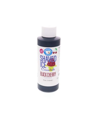 Black Cherry Shaved Ice and Snow Cone Unsweetened Flavor Concentrate 4 Fl Oz Size (makes 1 gallon of syrup with sugar and water added)