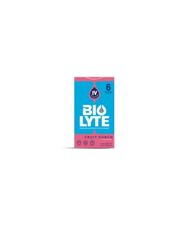 BIOLYTE IV Electrolyte Powder Packets IV Liquid Drink Mix for Water Doctor-Developed Hydration Approved Dehydration Relief Chemotherapy Must Haves for Women Men- Fruit Punch (6 Sticks)