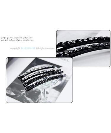 XIAOL Black Crystal Rhinestone Barrettes - Shiny Hair Pins for Women (2pcs) - Buy Online on GoSupps.com