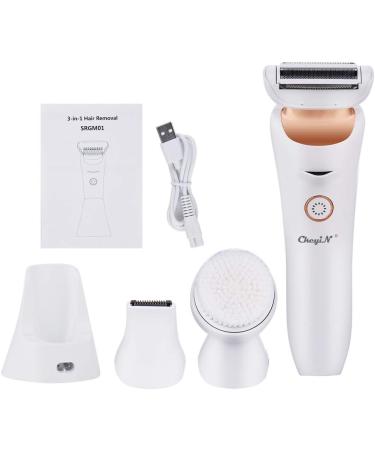 3-in-1 Women's Electric Razor | USB Rechargeable Cordless Hair Remover and Trimmer by CkeyiN | Ideal for Legs, Bikini Line, and Underarms | Wet and Dry Shaving | Painless Results - Buy Online on GoSupps.com