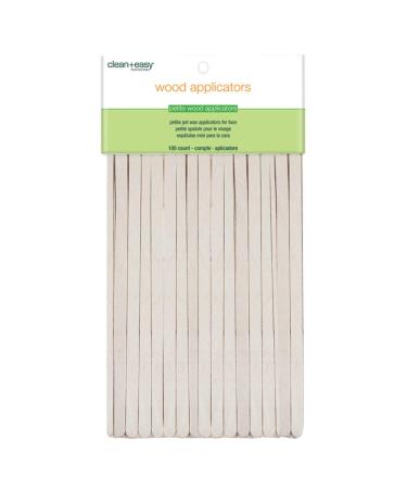 Clean + Easy Petite Waxing Sticks for Facial Waxing | Wood Applicator Spatulas for Hair Removal, 100 count
