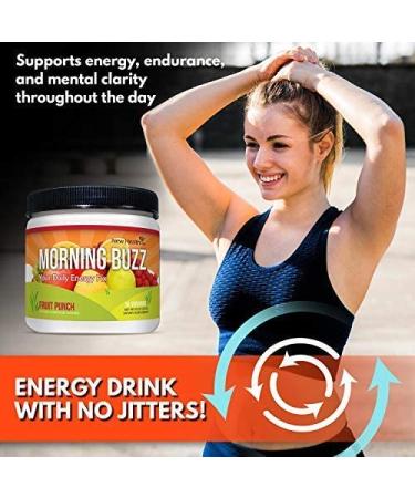 Morning Buzz Energy Drink Powder | Sports Nutrition for Endurance | Supports Mental Clarity & Metabolism | 8oz, 30 Servings - Fruit Punch - Buy Online on GoSupps.com