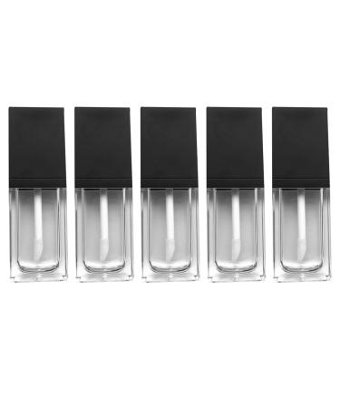 Lot de 5 Tubes de Gloss L vres Plats 8-10 Ml en Plastique Transparent Flacons L vres Noirs Compacts pour Cosm tiques Portables et Rechargeables