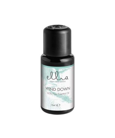 Ellia Aroma Diffuser Wind Down Essential Oil Mix - Blend of Lavender Vetiver + Clary Sage Pure Aromatherapy Diffusing Soothe Senses Ease Mind at Bed Time Relax + Release Emotional Tension - 15 ml