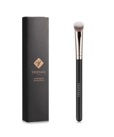 TEOYALL Under-Eye Concealer Brush Small Flat Angled Synthetic Bristles Flawless Coverage Multitask Brush with Liquid Cream Powder