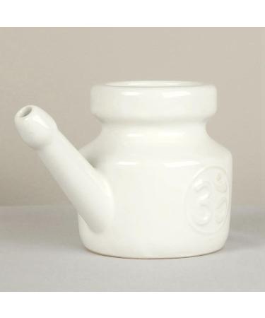 Jalzdieod 2X 350Ml Ceramic Neti Pot Nose Cleaning Pot Leakproof Spout Pot for Nasal Rinsing Nose Washing Men Women White - Buy Online on GoSupps.com