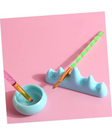 1 Set Nail Art Brush Cup Paint Brush Rest Brush Holder Pen Wash Cup Nail Brush Rest Nail Soak off Bask Candlesticks Holders Nail Art Supplies Plastic Nail Removal Wash Stand - Buy Online on GoSupps.com