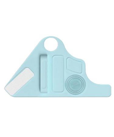 Foundation mixing palette makeup mixing palette wristband makeup mixing palette wristband with makeup brush multifunctional handheld palette for makeup Light blue1