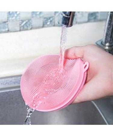OFKPO Food-Grade Round Antibacterial Silicone Sponge Dish Scrubber Dishwashing Cleaning Brush Sponge Scrubber Kitchen Cleaning Tools(3 PCS) - Buy Online on GoSupps.com