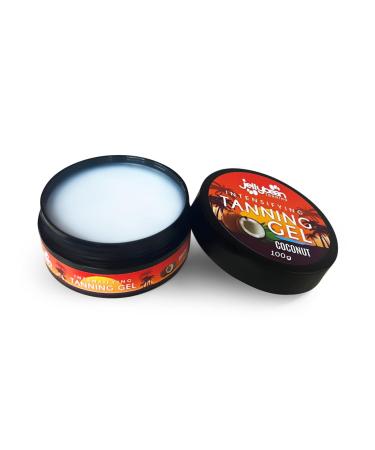 Jellybean Tanning Intensifying Gel 100g Coconut Scent - Outdoor Tan Accelerator with Cocoa Butter Coconut Oil & Vitamin E - Get a Deep Natural Tan with