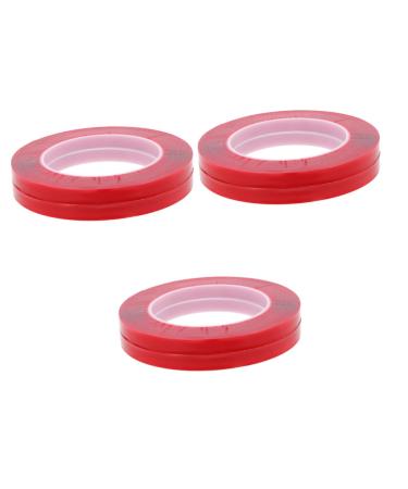 NUOBESTY 6 Rolls Transparent Double-sided Tape Double Stick Tape Wall Sticky Tape Poster Adhesive Nail Display Board Tape Hanging Nail Piece Display Bar No Substrate Acrylic Red