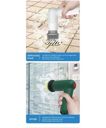 Firstrays Electric Scrubber Cordless Shower Scrubber with 8 Replacement Heads Bathroom Scrubber & Waterproof Electric Easy Install - Buy Online on GoSupps.com
