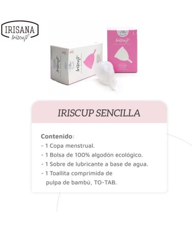 Irisana Menstrual Cup Size S - Transparent - 100% Surgical Silicone - Eco-Friendly IUP-Compatible - Iriscup Model - 8.5 x 4.5 cm - International Shipping - Buy Online on GoSupps.com