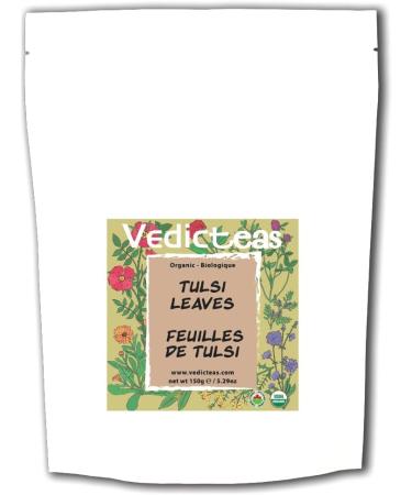 Tulsi Tea Leaves (Ocimum sanctum) Holy Basil Trio - Rama Vana Krishna Loose Leaf Herbal Tea Caffeine Free Organic 150gm or 5.29oz - Buy Online on GoSupps.com