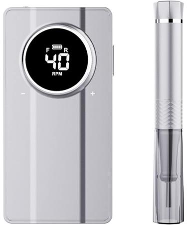Electric Nail Drill File Cordless Portable 40000RPM Nail Drill Kit Toenail Grinder Manicure Pedicure Polishing Shape for Home Salon Use (Color : Silver)