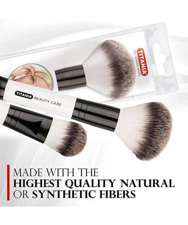 Titania Professional Makeup Brush - Large Rounded Foundation Applicator for Teens & Women - Premium Wood Shaft - Buy Online on GoSupps.com