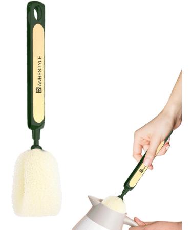Bottle Brush Sponge | Long Handle Sponge Bottle Brush | Washing Scrubber Cleaner Kitchen Supplies for Baby Bottles Water Bottles Milk Cup Pot Pearl White - Buy Online on GoSupps.com
