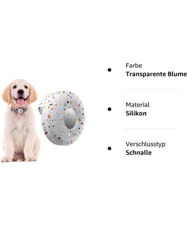 Waterproof Silicone Airtag Holder for Dog/Cat Collar - Transparent Flower 2021 Accessories - Buy Online on GoSupps.com