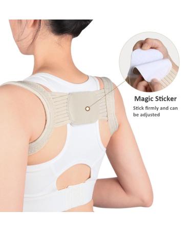 WEEOATAR Posture Corrector for Adults & Kids - Adjustable Upper Back Brace Highly Elastic Posture Trainer Easy to Use - Beige (Large - Buy Online on GoSupps.com