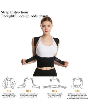 Back Posture Corrector Belt for Men & Women | Adjustable Orthopedic Corset for Scoliosis & Hunchback | Pain Relief Support Vest - Large Black - Buy Online on GoSupps.com