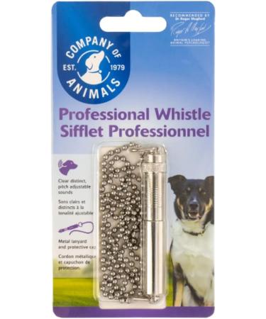 Company of Animals Professional Dog Whistle - Adjustable Frequency for Training - Clear Sound - Includes Lanyard & Cap - Silver Medium - Buy Online on GoSupps.com