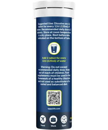 Uppy! Hydration Tablets with Electrolytes GMO and Gluten Free Soluble Sports and Travel Hydration Tablets with Natural Lemon-Lime & Ginger Flavour 30 Tablets Lemon-Lime with a hint of Ginger 30 count (Pack of 1) - Buy Online on GoSupps.com