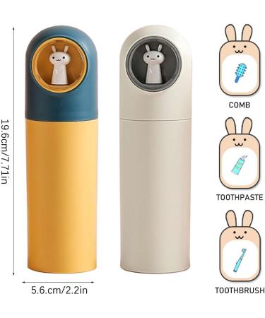 Jadin Children's Toothbrush Travel Case - 2 Pack Portable Cartoon Toothbrush Covers for Girls | Perfect for Home School & Camping (Yellow + White) - Buy Online on GoSupps.com