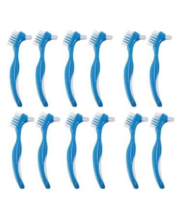 Callstick 12 Pack Denture Brush Hard Denture Cleaning Brush Toothbrush with False Teeth