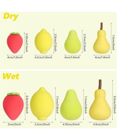 AUAUY 4Pcs Makeup Sponges Set - Professional Beauty Sponge Set for Foundation Blending - Multi-colored Fruit Shape Sponges for Cream, Liquid, and Powder - Dry & Wet Use - Buy Online on GoSupps.com