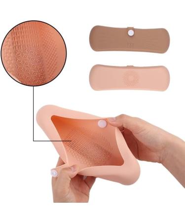 Silicone Makeup Brush Storage Bag - Stylish Button Design 2-in-1 Organizer Brown Color Ideal for International Shipping - Buy Online on GoSupps.com