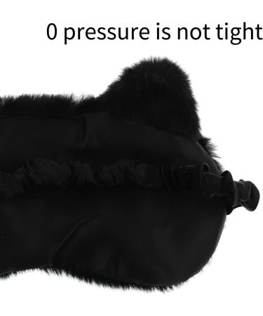 Clzemo Plush Cat Sleeping Eye Mask - Cute Animal Blindfold for Kids, Teens, Women - Breathable, Light Blocking Sleep Protector - Cozy Faux Fur Eyeshade for Plane Travel, Nap, Night Sleepover - Black - Buy Online on GoSupps.com