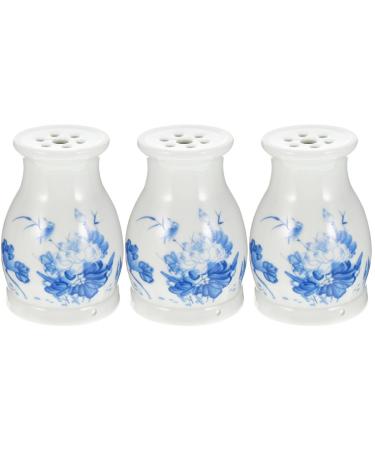 Gleavi 3 STK Care Massage Pot Moxibusion Brenner Moxa Moxibusion can scratch cup Moxibusion-Tank Moxa-stick holder Double layer Ceramic White AI-Box