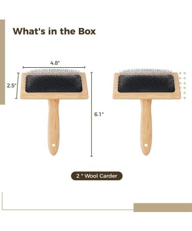 Nemeii Large Wool Carding Tools - 2 Pack 6.1x4.8 Hand Card for Wool Craft & Pet Grooming - Durable & Easy to Use - Buy Online on GoSupps.com