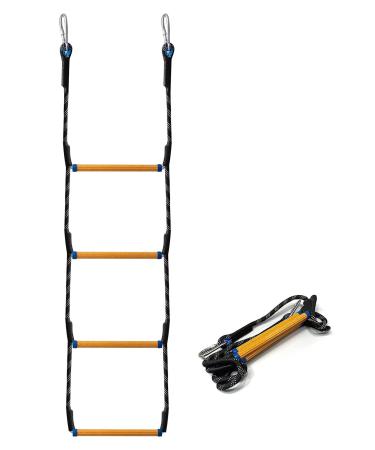 Nakustab Heavy Duty Boat Ladder, Resin Rungs Boat Rope Ladder 440lbs Strength, Rope Ladder for Inflatable Boat, Kayak, Motorboat, Canoeing (4 Step) Black