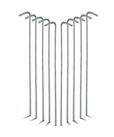 Gray Bunny Galvanized Steel Tent Stakes, 10 Pack, Solid Steel Tent Pegs, Rust Resistant Metal Hook, Garden Stake for Plants and Landscaping, Perfect for Anchoring Camping Tents
