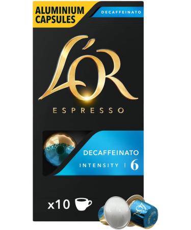L'OR Decaffeinato 100 Coffee Capsules Intensity 6 Compatible with Nespresso (Pack of 10 x 10) - Buy Online on GoSupps.com