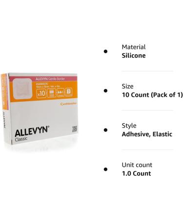 ALLEVYN Gentle Border 10cm x 10cm Adhesive Foam Dressing 10 Count Pack - 66800270 - Buy Online on GoSupps.com