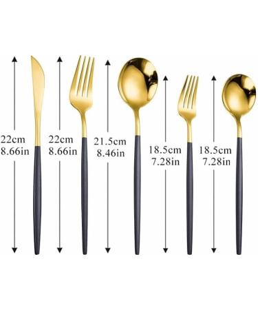 Silverware Set Black Gold Cutlery Set Stainless Steel Dinnerware Set Spoon Knife Cutlery Tableware Kitchen Dinnerware 20Pcs/lot Eco-Friendly (Color : Mgreen Gold 20pcs) - Buy Online on GoSupps.com