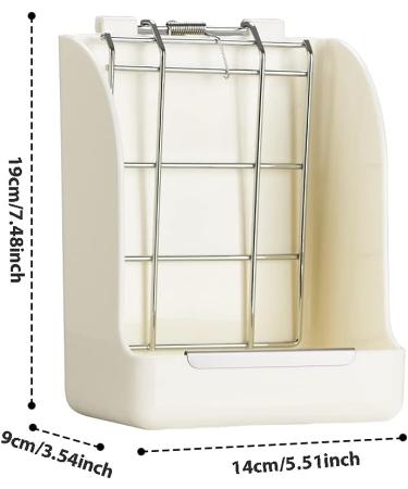 Kikuo Rabbit Hay Rack Feeder (Metal Grid & Plastic) Small Animals Supplies Feeding Bowl Pet Essential - Food Rack Bowl Manger for Guinea Pig/Chinchilla/Hamsters - White - Buy Online on GoSupps.com