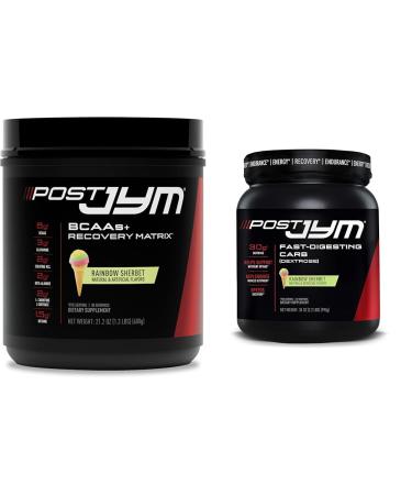 Post JYM Active Matrix Post-Workout BCAAs, Glutamine, Creatine HCL & More Rainbow Sherbet + Fast-Digesting Dextrose Carbs, 30 Servings
