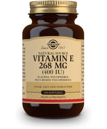 Solgar Vitamin E 400 IU (268 mg) â€“ 100 Naturally Sourced Softgels - Buy Online on GoSupps.com